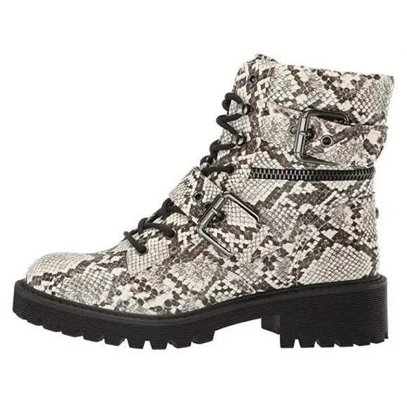 G by Guess Snakeskin Combat Boots