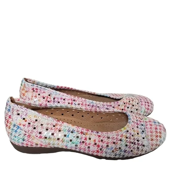 Gabor Multi-Color Closed Toe Perforated Flats Sz 6.5 (4)
