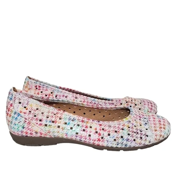Gabor Multi-Color Closed Toe Perforated Flats Sz 6.5 (4)