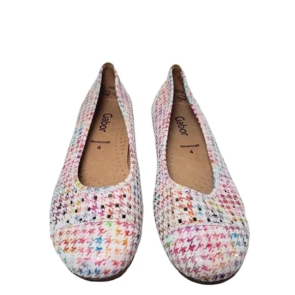 Gabor Multi-Color Closed Toe Perforated Flats Sz 6.5 (4)