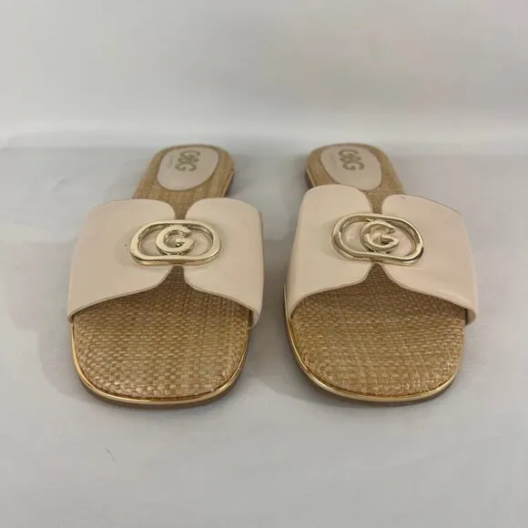 GBG Women's Sandals Size 9M Gold Hardwear Slip-On NEW