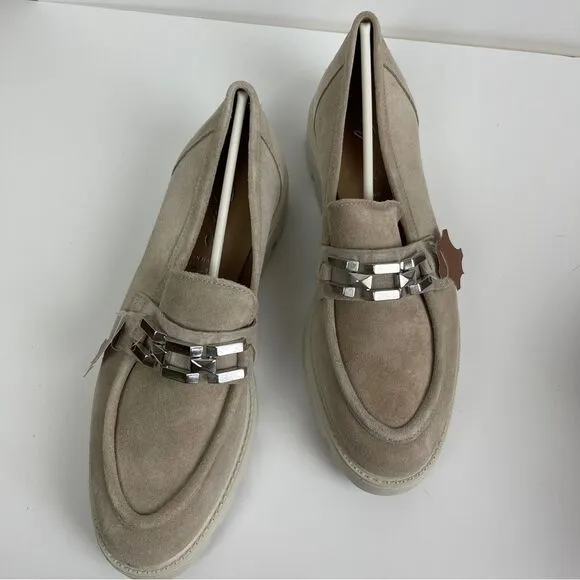 Gems Tan Chain Chunky Sole Suede Flats Size 9.5