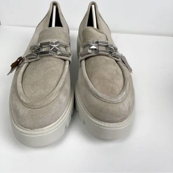 Gems Tan Chain Chunky Sole Suede Flats Size 9.5
