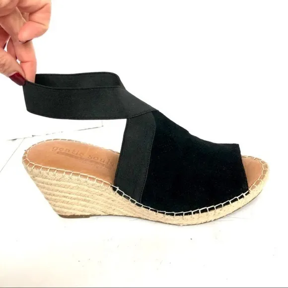 GENTLE SOULS suede wedge sandals