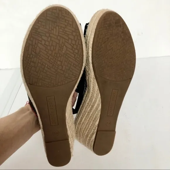 GENTLE SOULS suede wedge sandals