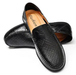 Genuine Leather Men Casual Shoes Luxury Brand 2020 Mens Loafers Moccasins Breathable Slip on Black Driving Shoes Plus Size 37-47