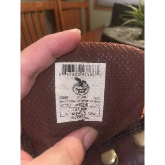 Georgia 8” Carbo-Tec Work Boot Brown Size 9.5W