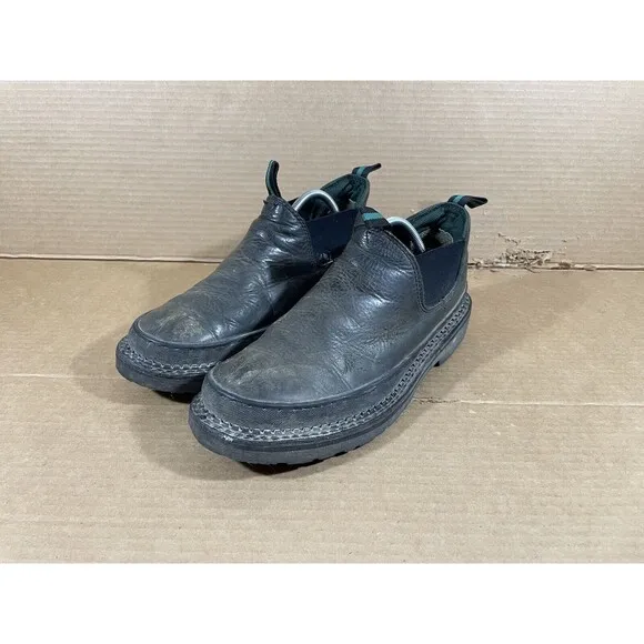 Georgia Giant Romeo Black Leather Work Boots Shoes Chelsea GR270 Mens 11 M