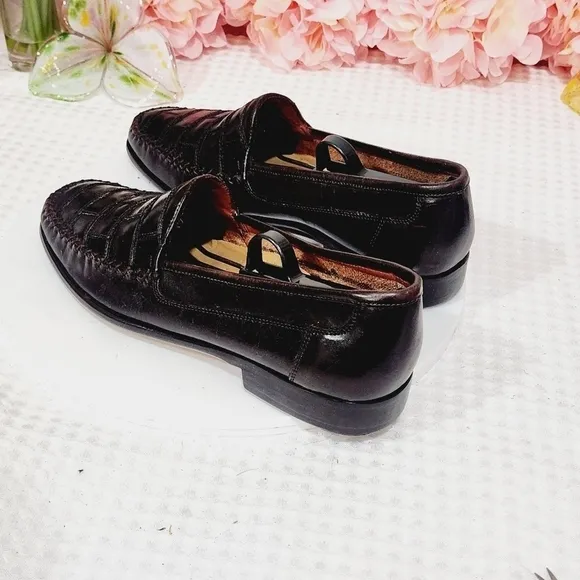 Georgio Brutini Dark Chocolate Brown Woven Loafers Size 9D