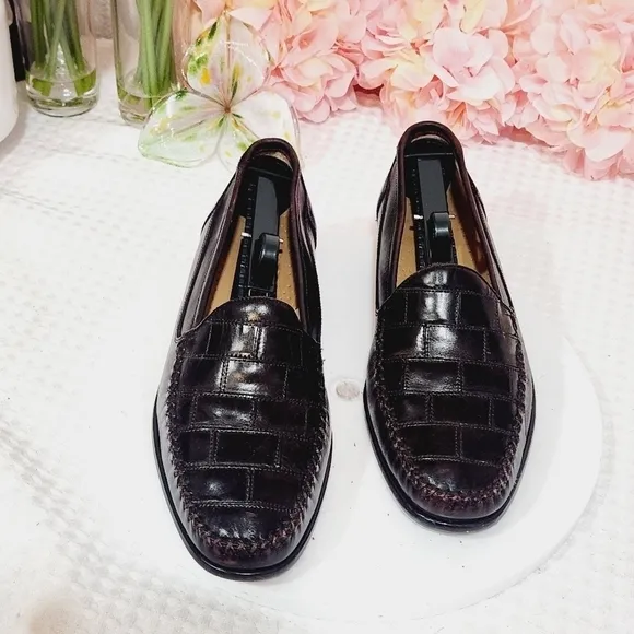 Georgio Brutini Dark Chocolate Brown Woven Loafers Size 9D