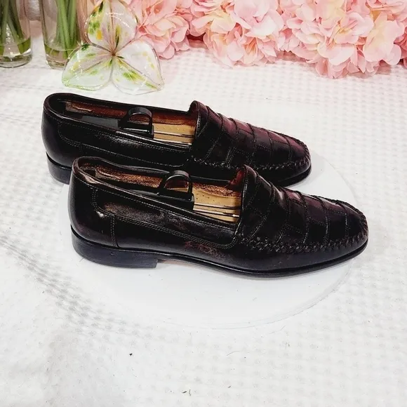 Georgio Brutini Dark Chocolate Brown Woven Loafers Size 9D