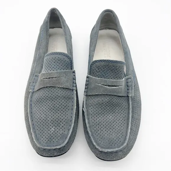 Geox Light Blue Suede Driving Loafers