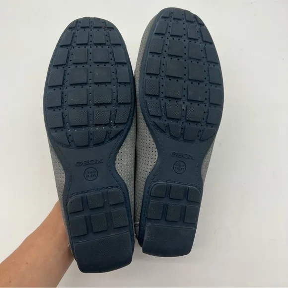 Geox Light Blue Suede Driving Loafers