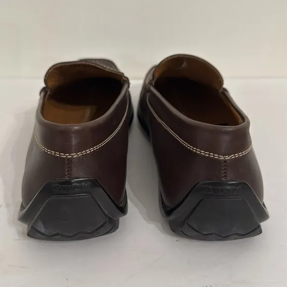 GEOX RESPIRA Driving Loafers Mens Size 9.5 Brown Leather Slip On Adult EU 42.5