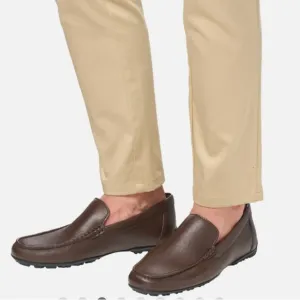 GEOX RESPIRA Driving Loafers Mens Size 9.5 Brown Leather Slip On Adult EU 42.5