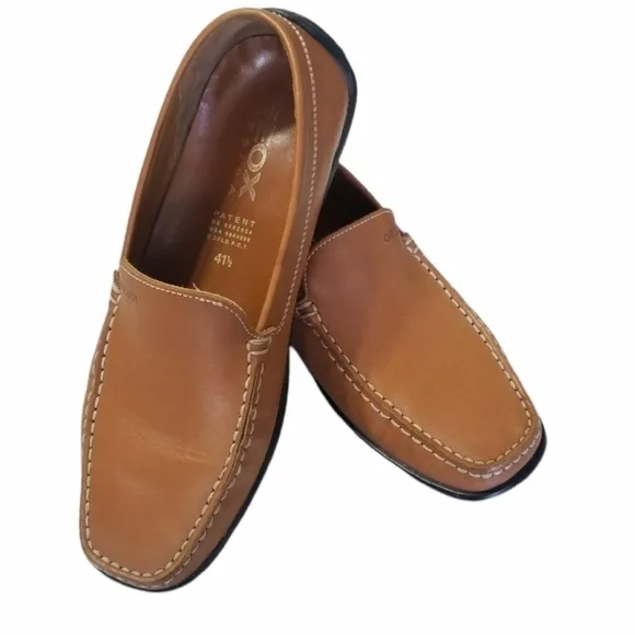 Geox Respira Mens Driving Loafers Brown Leather Moc Toe Size 41.5 / US 7.5