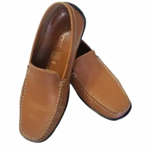 Geox Respira Mens Driving Loafers Brown Leather Moc Toe Size 41.5 / US 7.5