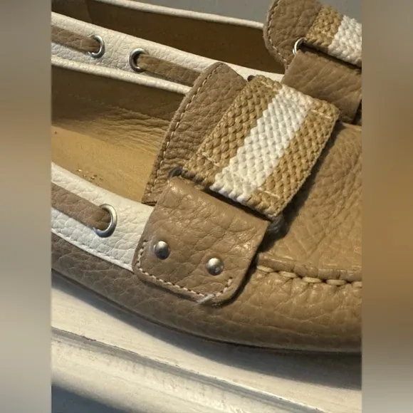 Geox Respira size 37.5 Beige Glove Leather Driving Mocs Loafers Shoes us size 7
