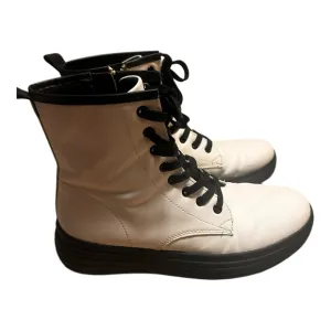 Geox white lace up combat boots European size 36.