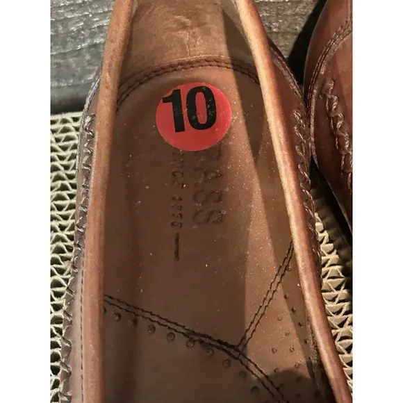 G.H. Bass &amp; Co. Bellagio Woven Brown Leather Tassel Slip-On Loafers Mens 10 M