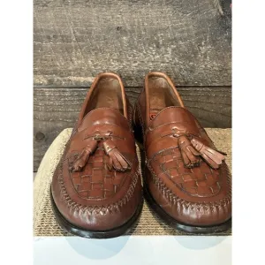 G.H. Bass &amp; Co. Bellagio Woven Brown Leather Tassel Slip-On Loafers Mens 10 M