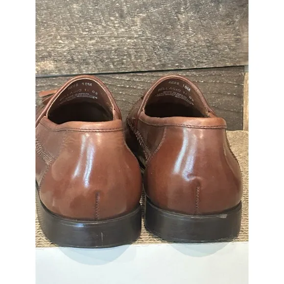 G.H. Bass &amp; Co. Bellagio Woven Brown Leather Tassel Slip-On Loafers Mens 10 M