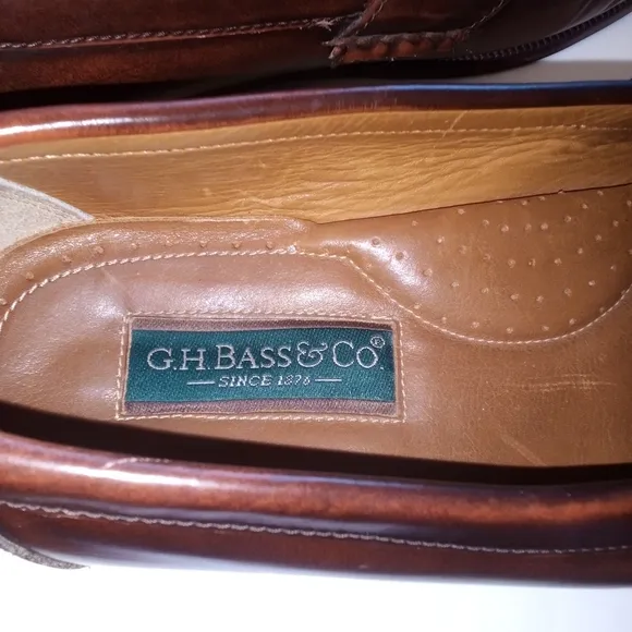 G.H. Bass &amp; Co. Men's 9.5 Brown Loafers T237 Woven Tassel Career Office GUC