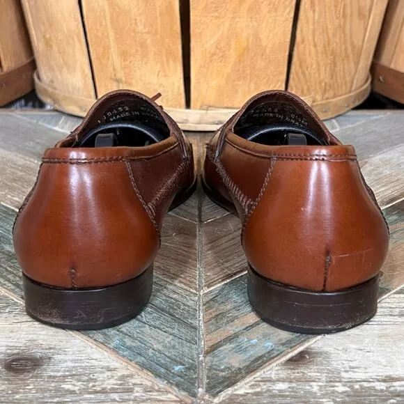 G.H. Bass &amp; Co. Woven Brown Leather Tassel Slip-On Loafers Mens Size 8.5