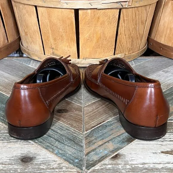 G.H. Bass &amp; Co. Woven Brown Leather Tassel Slip-On Loafers Mens Size 8.5