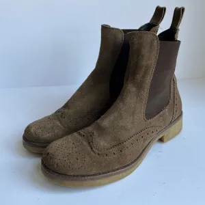 Giada Donna suede leather chelsea boots pull on oxford wingtip boots size 7