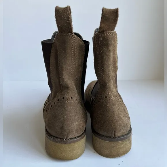 Giada Donna suede leather chelsea boots pull on oxford wingtip boots size 7