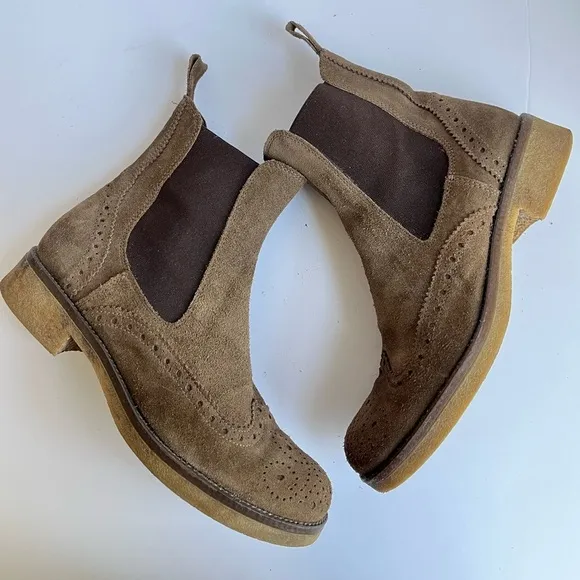 Giada Donna suede leather chelsea boots pull on oxford wingtip boots size 7