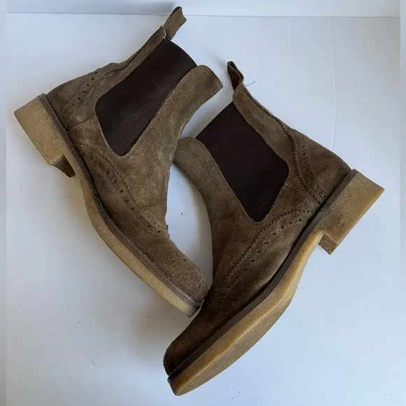 Giada Donna suede leather chelsea boots pull on oxford wingtip boots size 7