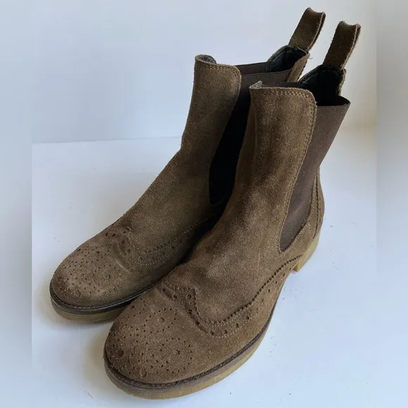 Giada Donna suede leather chelsea boots pull on oxford wingtip boots size 7