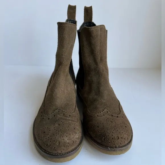 Giada Donna suede leather chelsea boots pull on oxford wingtip boots size 7