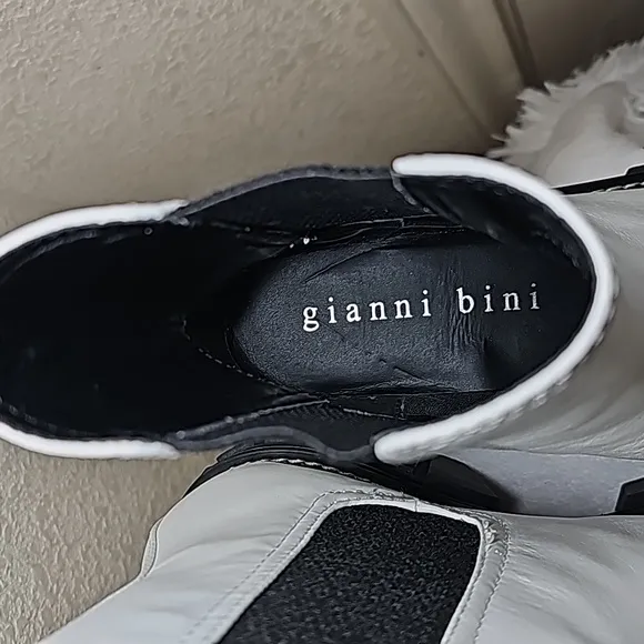 Gianni Bini Chelsea White Slip-on Boots