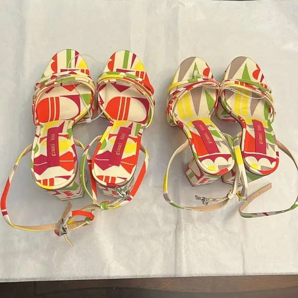 Gianni Bini Parrish Geo Print Strappy Platform Sandals