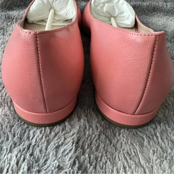 Giorgio Armani Asymmetrical Slip-On Leather Pointed Toe Ballet Flat Shoe Pink 36