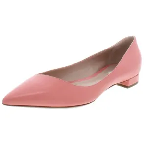 Giorgio Armani Asymmetrical Slip-On Leather Pointed Toe Ballet Flat Shoe Pink 36