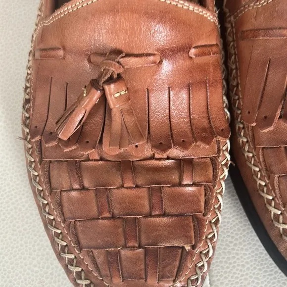 Giorgio Bertini Le Glove Newark Brown Tassel Leather Loafers- size 9 1/2M