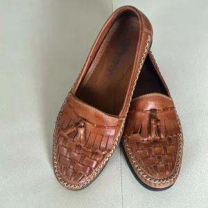 Giorgio Bertini Le Glove Newark Brown Tassel Leather Loafers- size 9 1/2M