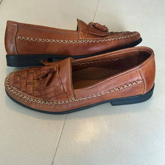 Giorgio Bertini Le Glove Newark Brown Tassel Leather Loafers- size 9 1/2M