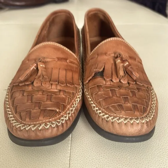 Giorgio Bertini Le Glove Newark Brown Tassel Leather Loafers- size 9 1/2M