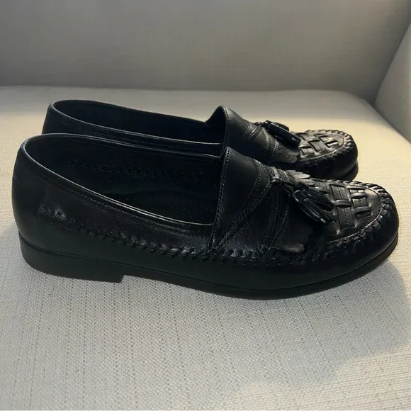 Giorgio Brutini Bartell Loafers Men's 10M Black Woven Leather Tassel Slip On