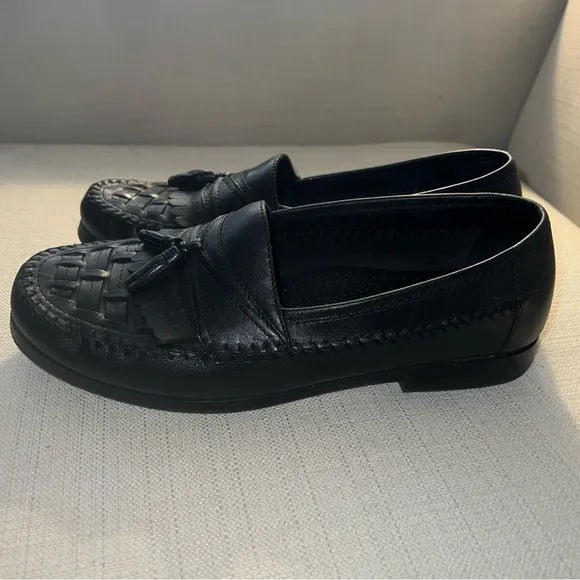 Giorgio Brutini Bartell Loafers Men's 10M Black Woven Leather Tassel Slip On