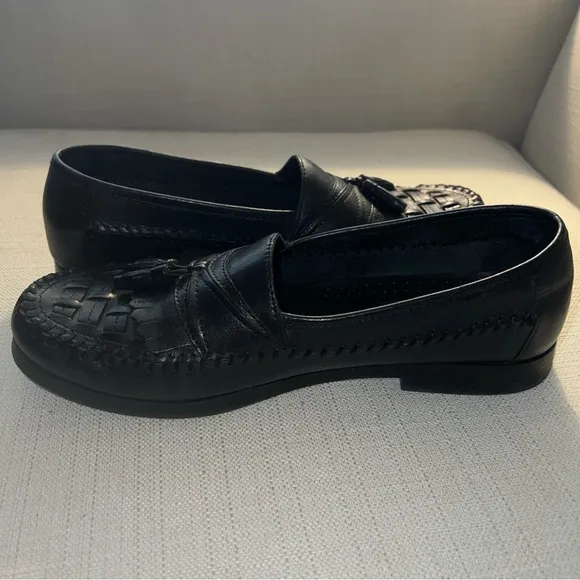 Giorgio Brutini Bartell Loafers Men's 10M Black Woven Leather Tassel Slip On
