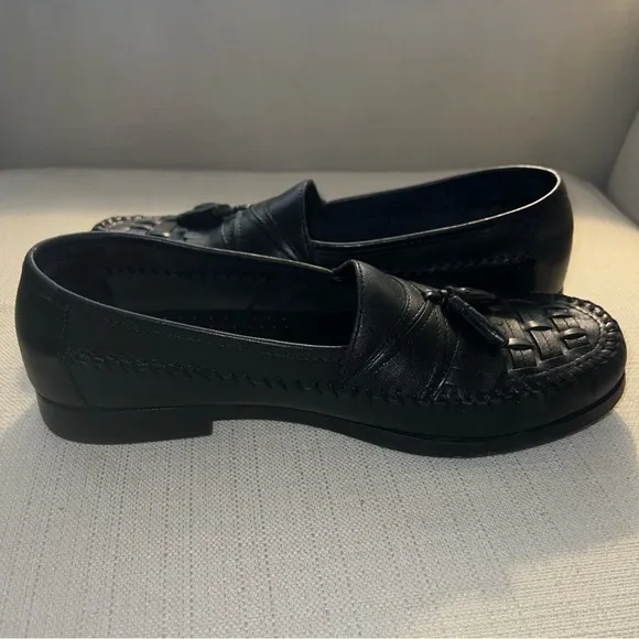 Giorgio Brutini Bartell Loafers Men's 10M Black Woven Leather Tassel Slip On