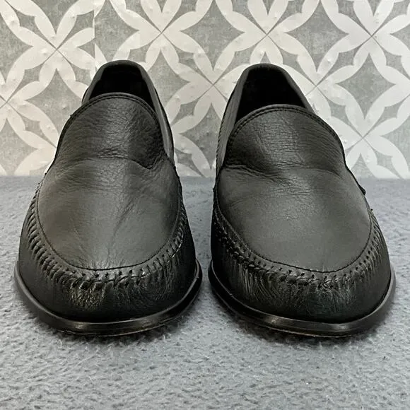 Giorgio Brutini Le Glove Black Pebbled Leather Slip On Loafer Men 9.5D