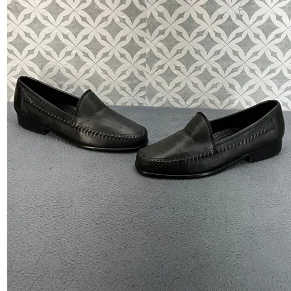 Giorgio Brutini Le Glove Black Pebbled Leather Slip On Loafer Men 9.5D