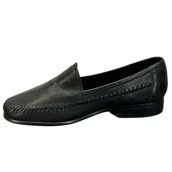Giorgio Brutini Le Glove Black Pebbled Leather Slip On Loafer Men 9.5D